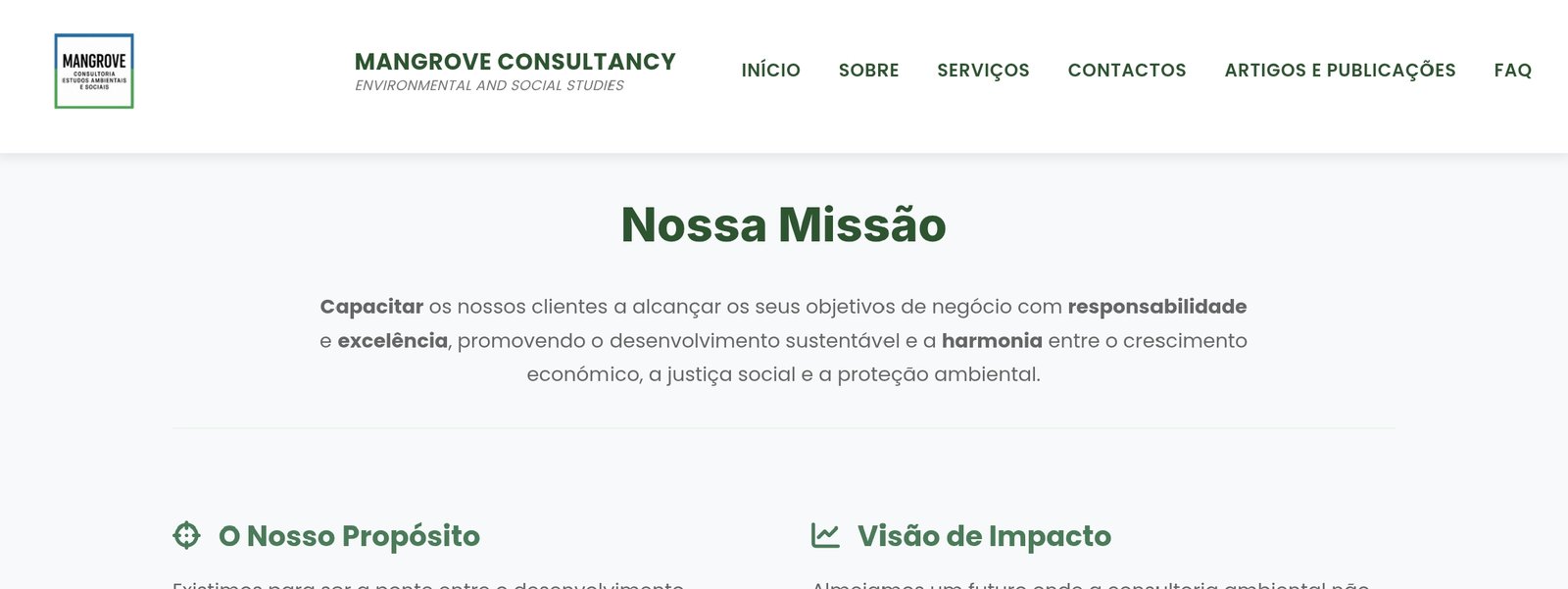 Mangrove Consultoria — Desenvolvimento de Website Institucional